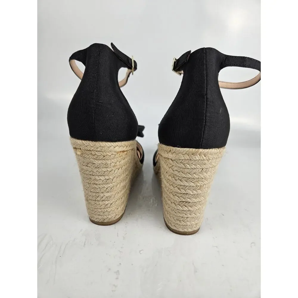 Kate Spade New York Womens Size 10.5 M Espadrille‎ Knot-Front Wedge Sandals